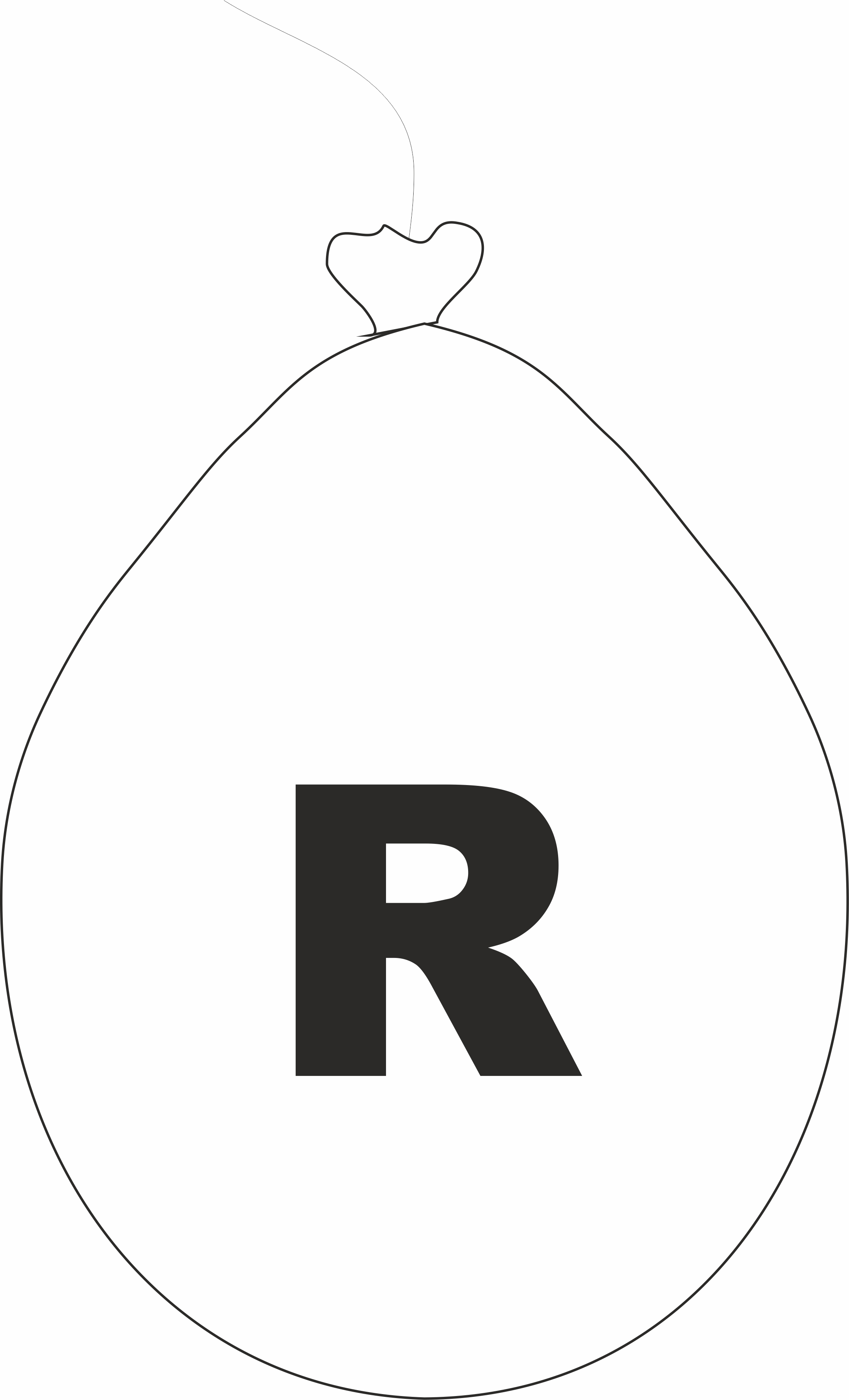 Balónek písmeno R bílé